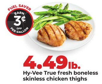 Hy-Vee True fresh boneless skinless chicken thighs