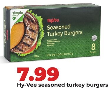 Hy-Vee seasoned turkey burgers