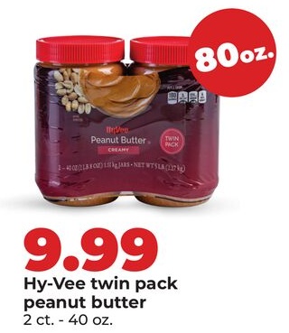 Hy-Vee twin pack peanut butter