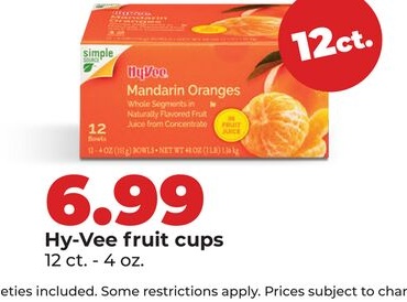 Hy-Vee fruit cups