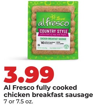 Al Fresco fully cooked chicken breakfast sausage