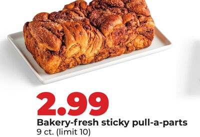 Bakery-fresh sticky pull-a-parts