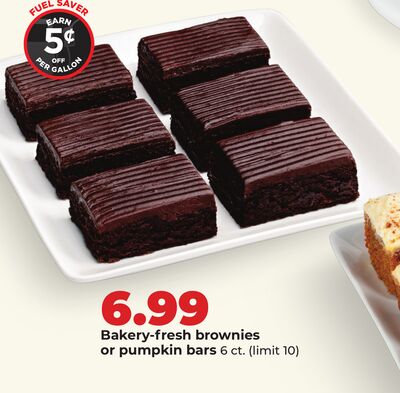 Bakery-fresh brownies or pumpkin bars