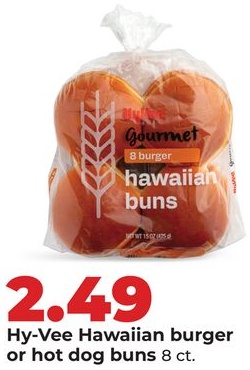 Hy-Vee Hawaiian burger or hot dog buns