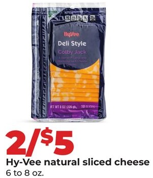 Hy-Vee natural sliced cheese