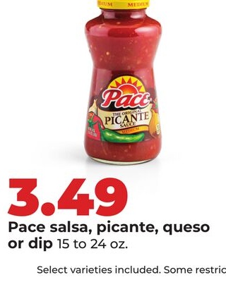 Pace salsa, picante, queso or dip