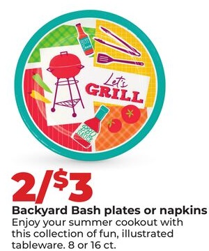 Backyard Bash plates or napkins