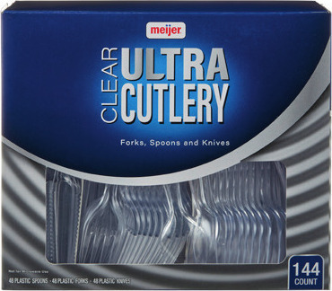 Meijer Plastic Cutlery 144 ct., Paper Plates 10
