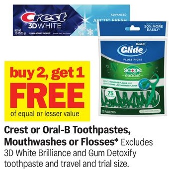 Crest or Oral-B Toothpastes, Mouthwashes or Flosses*