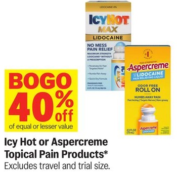 Icy Hot or Aspercreme Topical Pain Products*