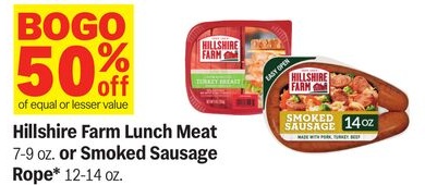 Hillshire Farm Lunch Meat 7-9 oz. or Smoked Sausage Rope* 12-14 oz.