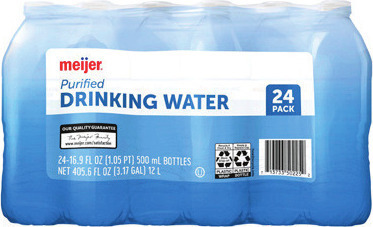 Meijer Purified Water 24 pk./8 or 16.9 oz. bottles or Spring Water 24 pk./16.9 oz. bottles