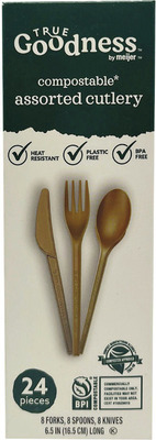 True Goodness Compostable Plates, Bowls, Cups, Cutlery or Straws*