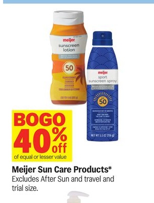 Meijer Sun Care Products