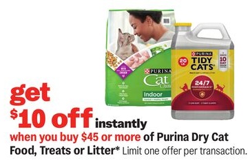 Purina Dry Cat Food, Treats or Litter*