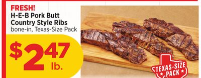 H-E-B Pork Butt Country Style Ribs