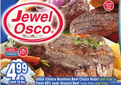 USDA Choice Boneless Beef Chuck Roast or Fresh 85% Lean Ground Beef
