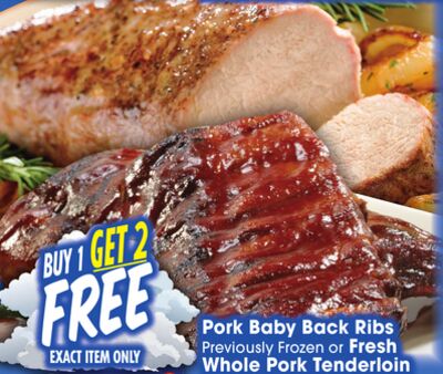 Pork Baby Back Ribs or Fresh Whole Pork Tenderloin