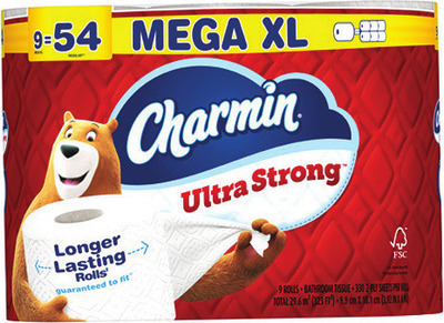 Charmin Bath Tissue 9 ct. Mega XL or 12 ct. Mega Roll or Bounty Paper Towels 6 ct. Double Plus Roll