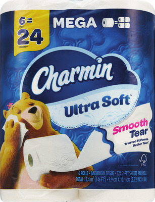 Charmin Ultra 6 mega rolls or essentials 9 mega rolls