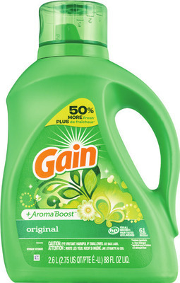 Gain liquid 88 oz, fabric softener 72 oz, flings! 31-42 ct., beads 12.2 oz or dryer sheets 240 ct.