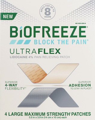 Biofreeze Professional 3-4 oz or UltraFlex lidocaine patch 4 ct.