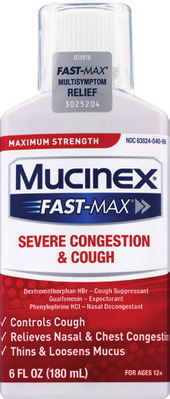 Delsym 6 oz, Mucinex 6 oz or 16-20 ct.