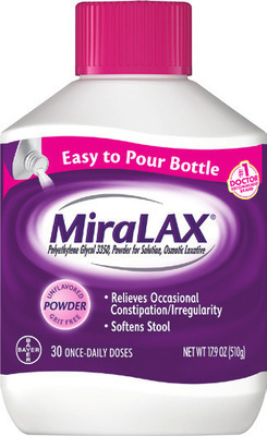 MiraLAX 30-50 doses or Mix-In Pax 20 ct.