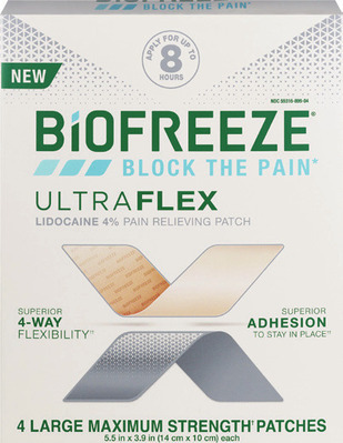 Biofreeze Professional 3-4 oz or UltraFlex lidocaine patch 4 ct.