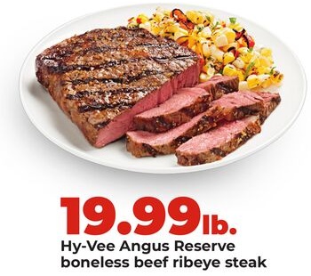 Hy-Vee Angus Reserve boneless beef ribeye steak