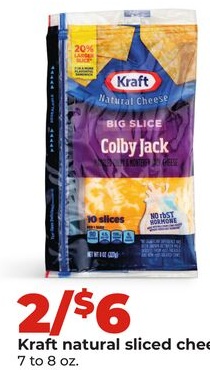 Kraft natural sliced cheese