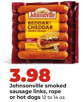 Johnsonville smoked sausage links, rope or hot dogs