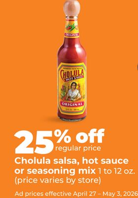 Cholula salsa, hot sauce or seasoning mix