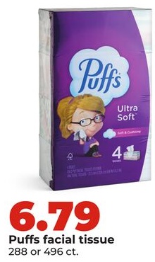 Puffs facial tissue