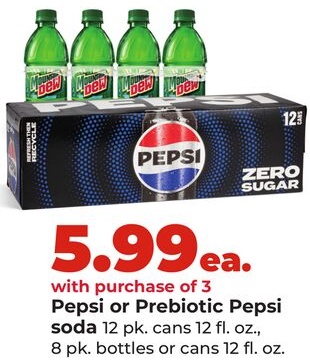 Pepsi or Prebiotic Pepsi soda