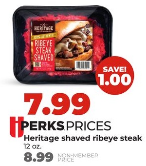 Heritage shaved ribeye steak