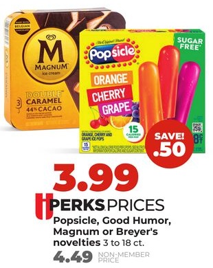 Popsicle, Good Humor, Magnum or Breyer's novelties