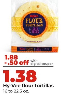 Hy-Vee flour tortillas