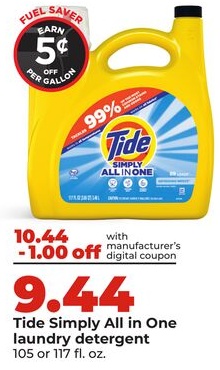 Tide Simply All in One laundry detergent