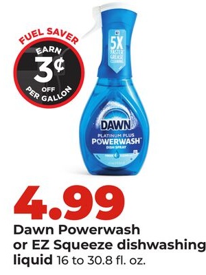 Dawn Powerwash or EZ Squeeze dishwashing liquid