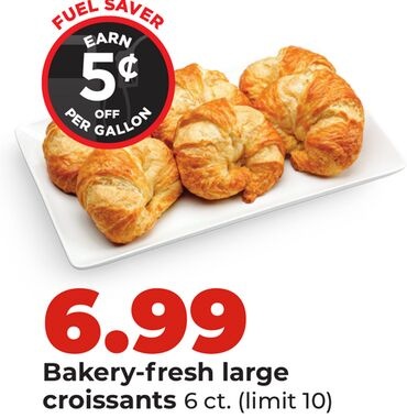 Bakery-fresh large croissants