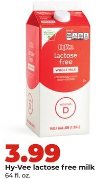 Hy-Vee lactose free milk