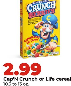 Cap'N Crunch or Life cereal