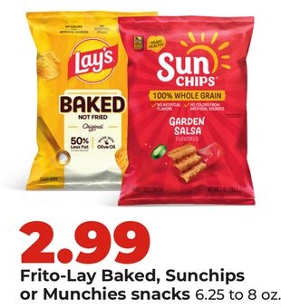 Frito-Lay Baked, Sunchips or Munchies snacks