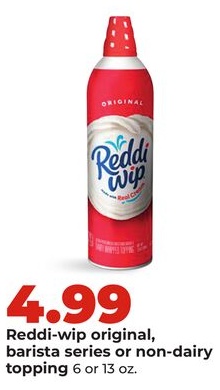Reddi-wip original, barista series or non-dairy topping