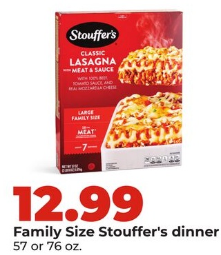 Family Size Stouffer's dinner