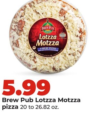 Brew Pub Lotzza Motzza pizza