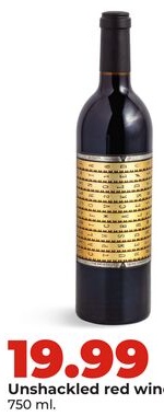 Unshackled red wine