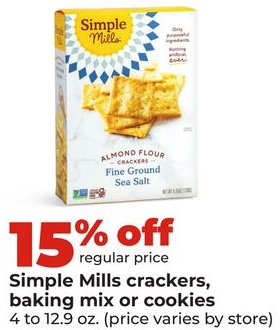 Simple Mills crackers, baking mix or cookies