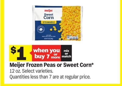 Meijer Frozen Peas or Sweet Corn*